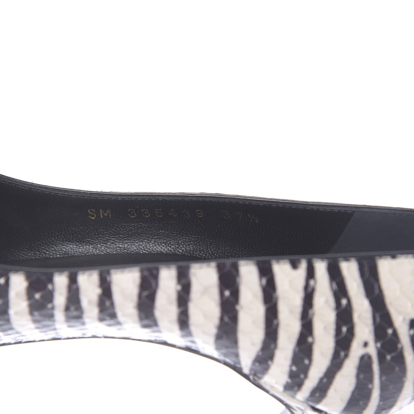 Snakeskin Zebra Print Paris Pumps 37.5 Black White