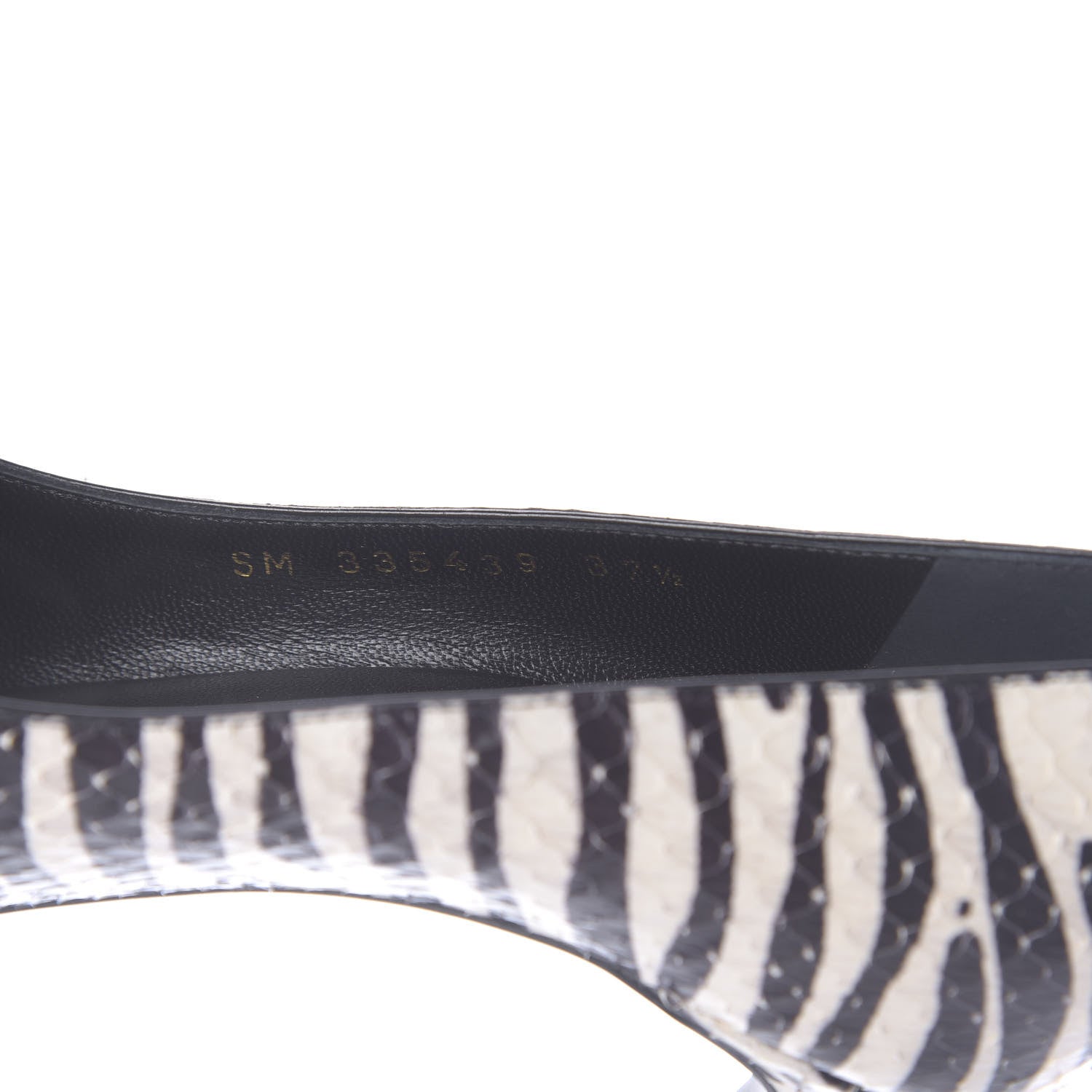 Saint Laurent Snakeskin Zebra Print Paris Pumps 37.5 Black White 9 of 12