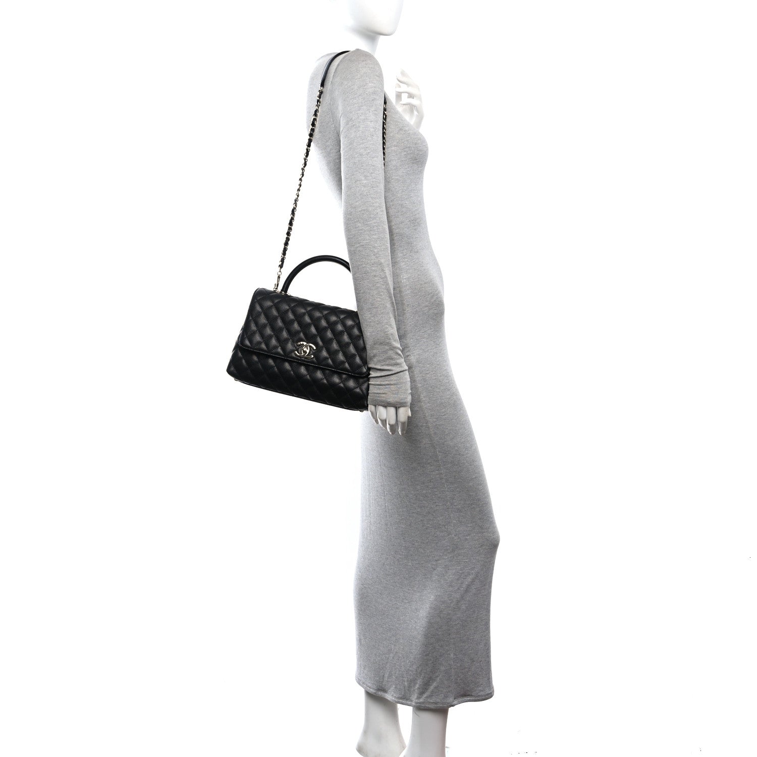 Chanel Caviar Quilted Small Coco Handle Flap Black 2 of 11