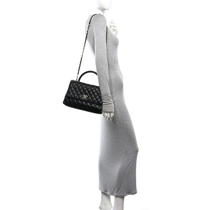 Chanel Caviar Quilted Small Coco Handle Flap Black 2 of 11