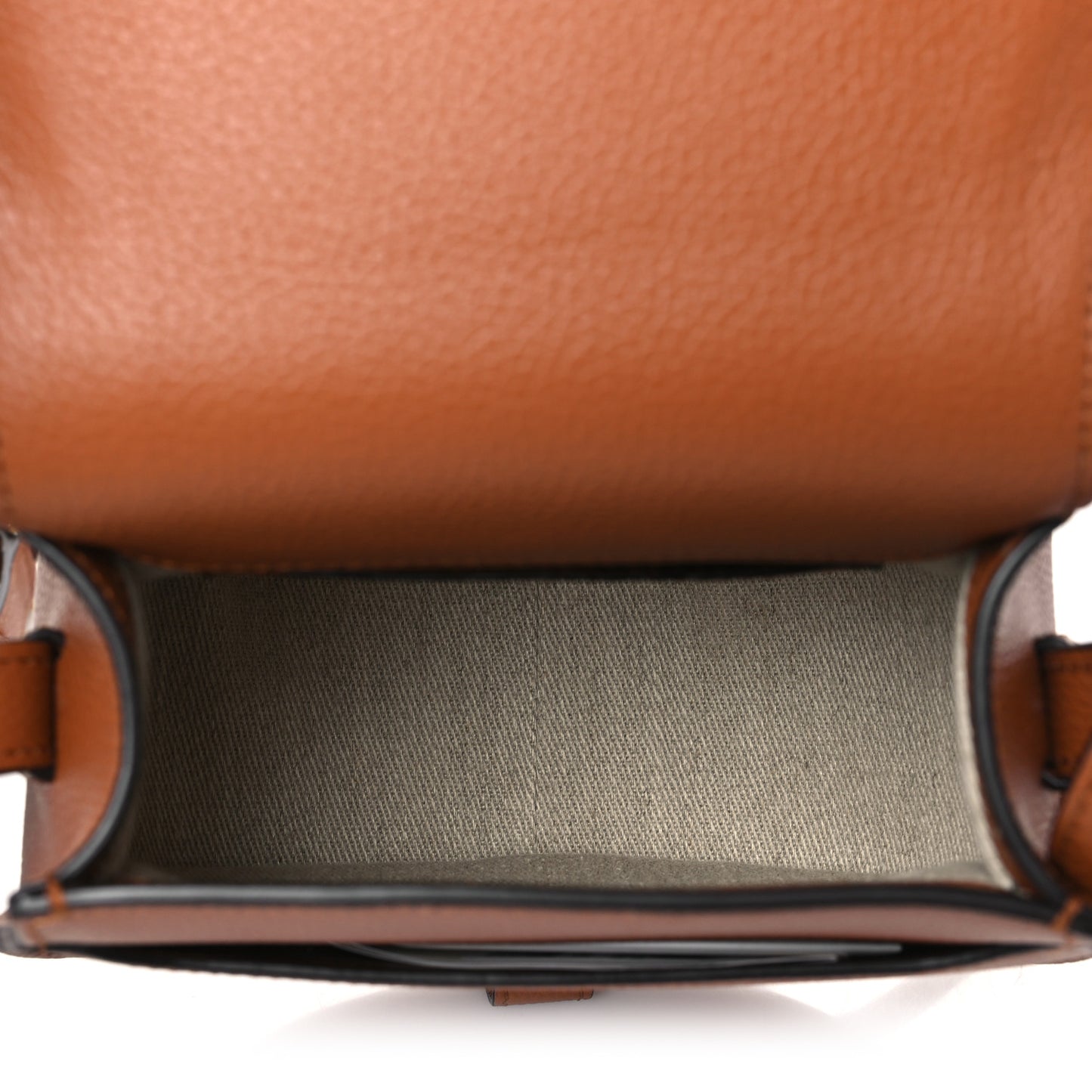 Grained Calfskin Small Marcie Saddle Bag Tan