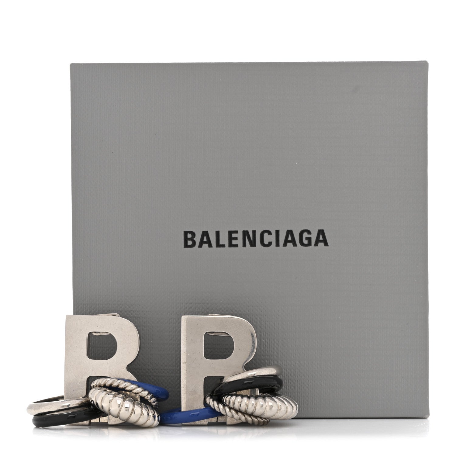 Balenciaga Metal B Earrings  Silver 6 of 6