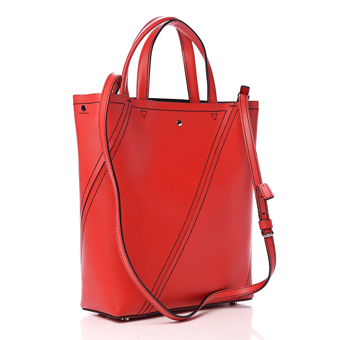 Calfskin Hex Tote Cardinal