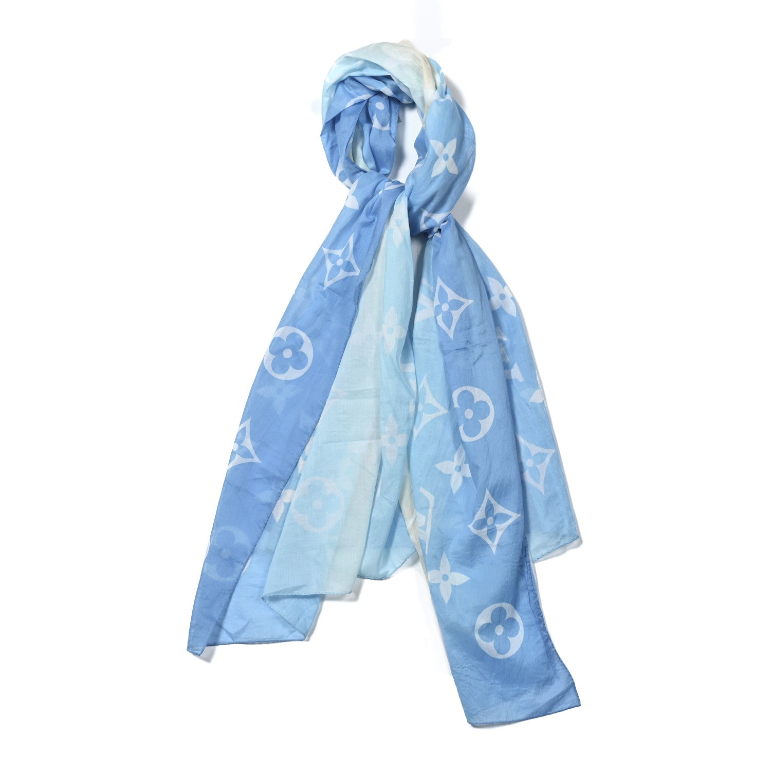 Louis Vuitton Cotton Gradient Monogram By The Pool Pareo Stole  Blue 1 of 4