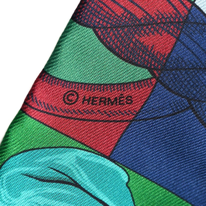Hermes Silk Cavalleria d'etriers Twilly Emeraude Orange Turquoise 4 of 4