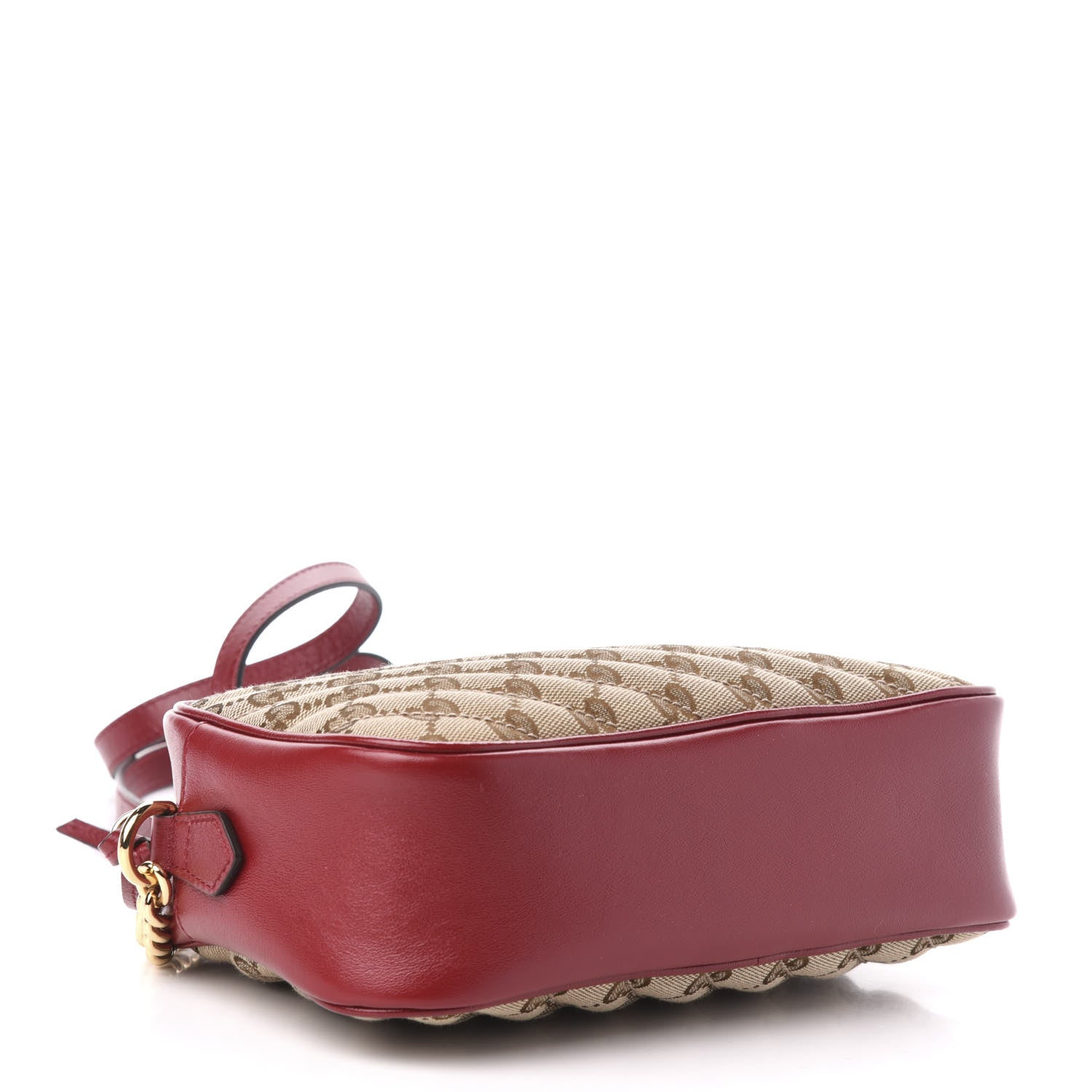 Gucci Monogram Azalea Calfskin Matelasse Diagonal Small GG Marmont Chain Shoulder Bag Beige Ebony New Cherry Red 4 of 11