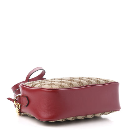 Gucci Monogram Azalea Calfskin Matelasse Diagonal Small GG Marmont Chain Shoulder Bag Beige Ebony New Cherry Red 4 of 11