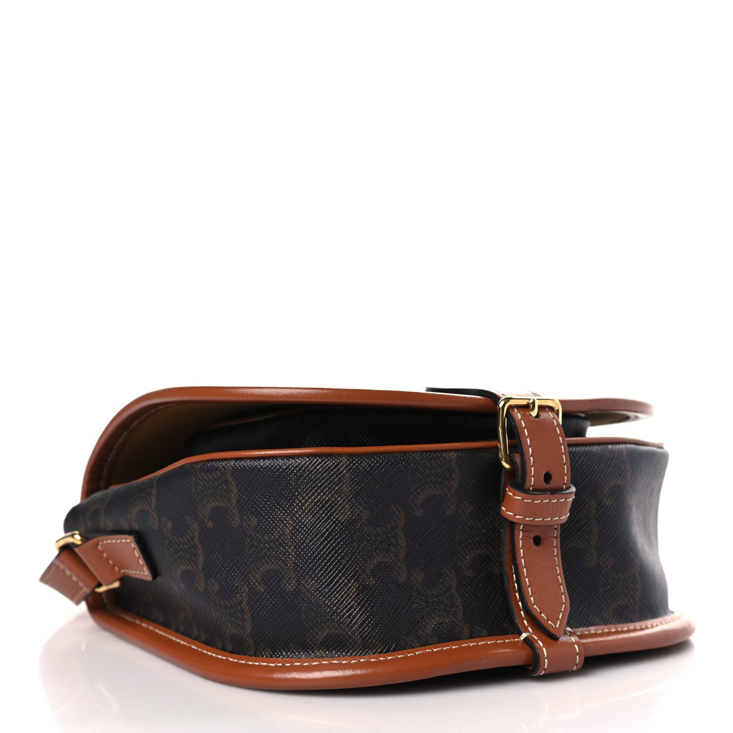 Celine Triomphe Canvas Medium Folco Bag Tan 4 of 9