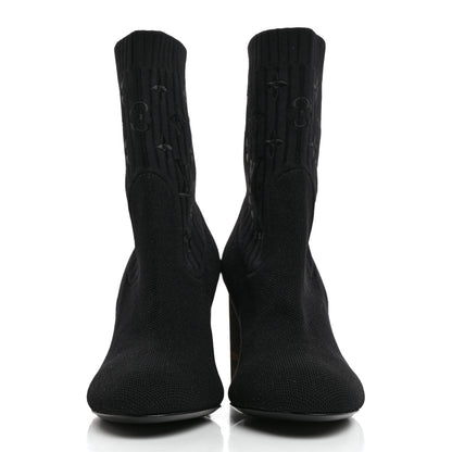 Louis Vuitton Monogram Stretch Fabric Silhouette Ankle Boots 37 Black 2 of 7