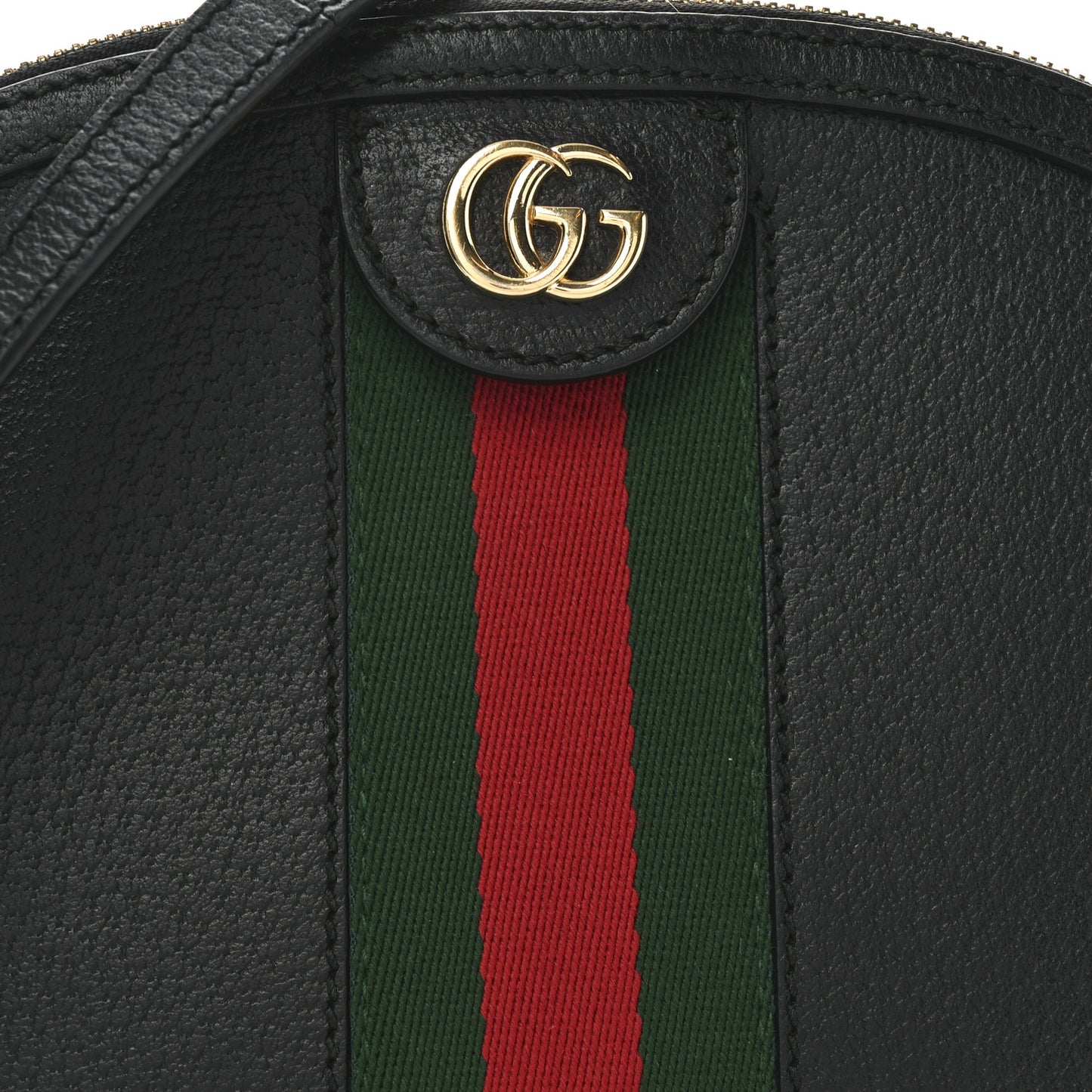 Calfskin GG Web Small Ophidia Dome Shoulder Bag Black