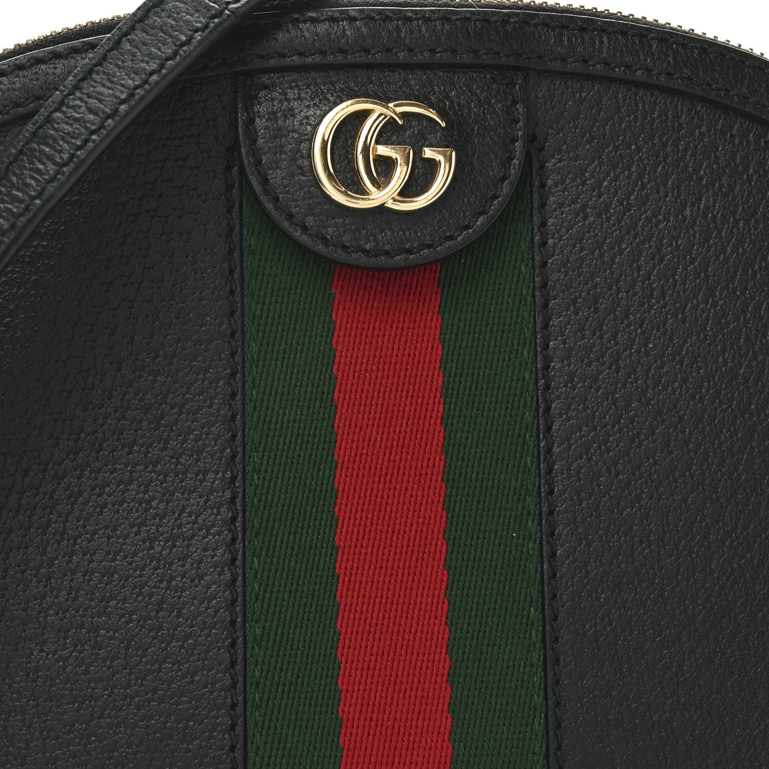 Gucci Calfskin GG Web Small Ophidia Dome Shoulder Bag Black 9 of 11