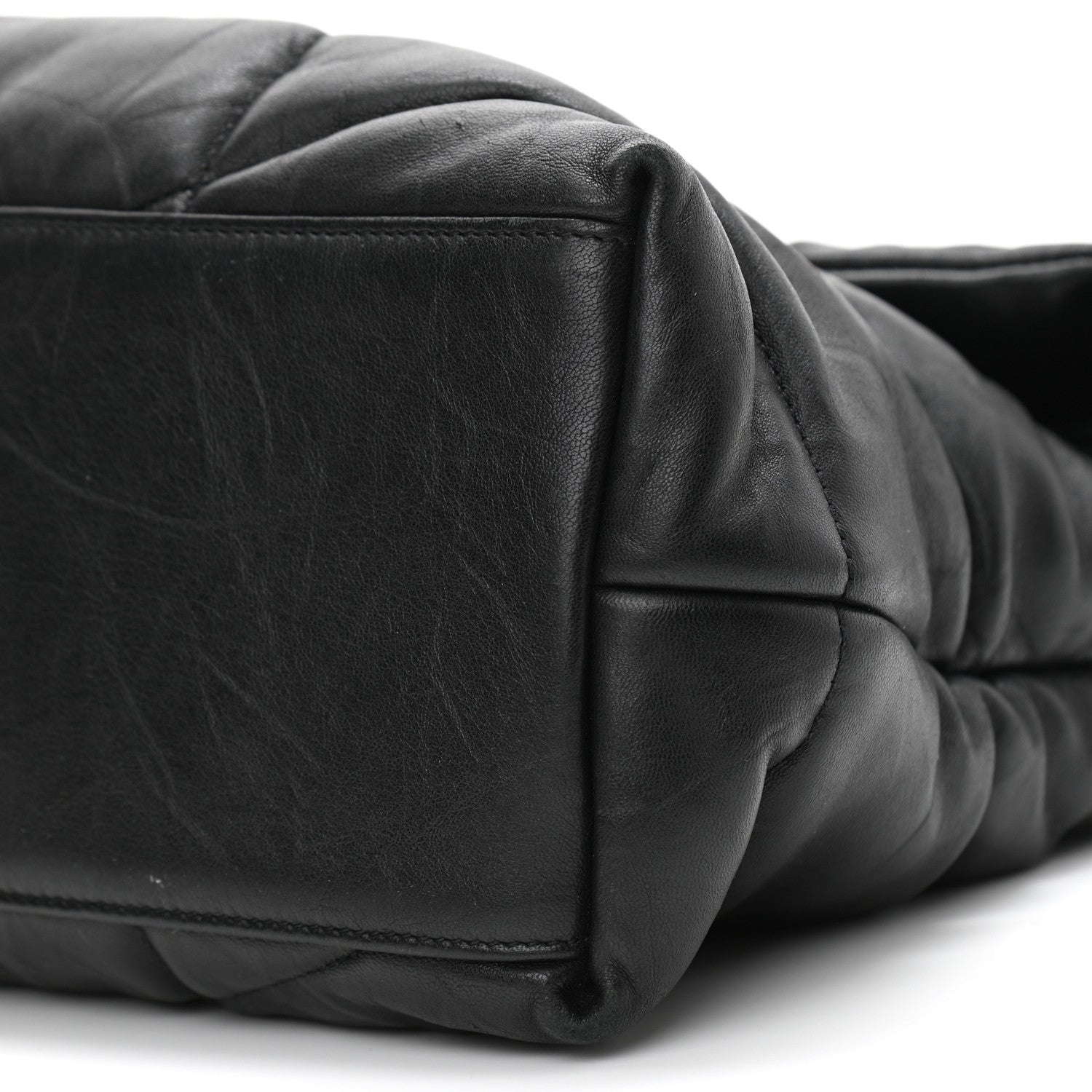 Saint Laurent Lambskin Quilted Monogram Monochrome Medium Loulou Puffer Chain Satchel Black 11 of 11