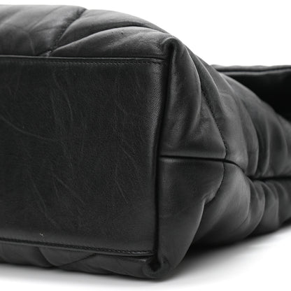 Saint Laurent Lambskin Quilted Monogram Monochrome Medium Loulou Puffer Chain Satchel Black 11 of 11