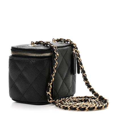 Chanel Caviar Quilted Mini Vanity Case With Chain Black 3 of 11