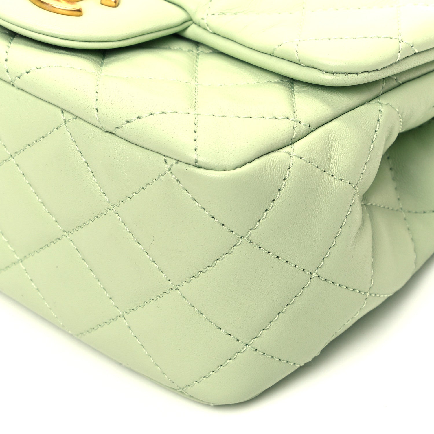 Chanel Lambskin Quilted Mini Pearl Crush Flap Light Green 9 of 9