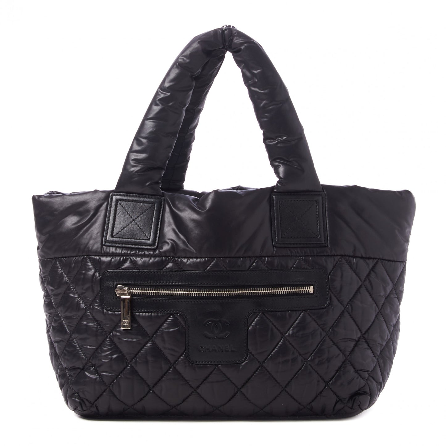 Nylon Quilted Small Coco Cocoon Tote Black