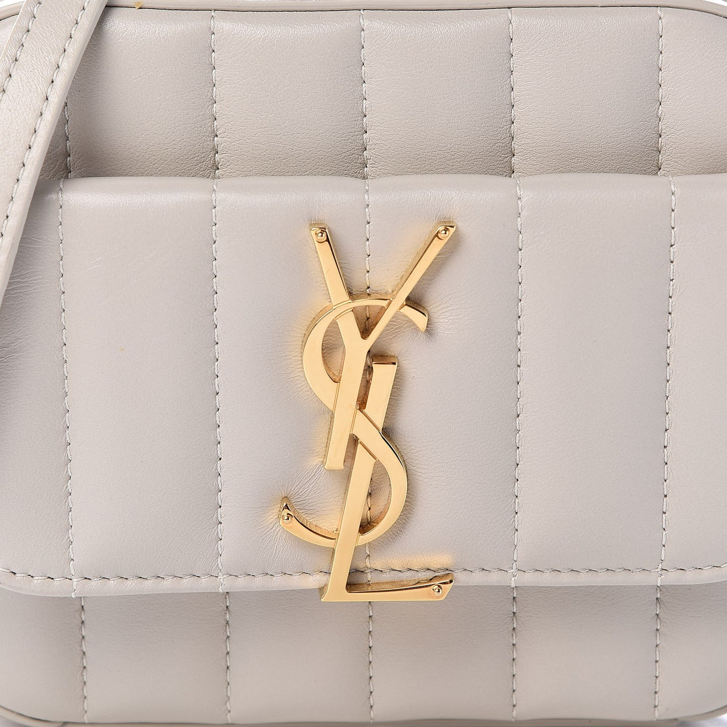 Lambskin Matelasse Monogram Toy Vicky Camera Bag White