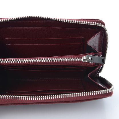 Saint Laurent Grain De Poudre Matelasse Chevron Monogram Zip Around Wallet Palissandre 4 of 8