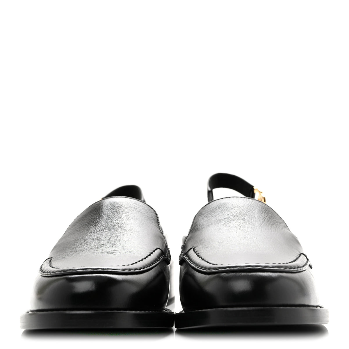 Chanel Glazed Calfskin CC Slingback Flats 37 Black 3 of 10