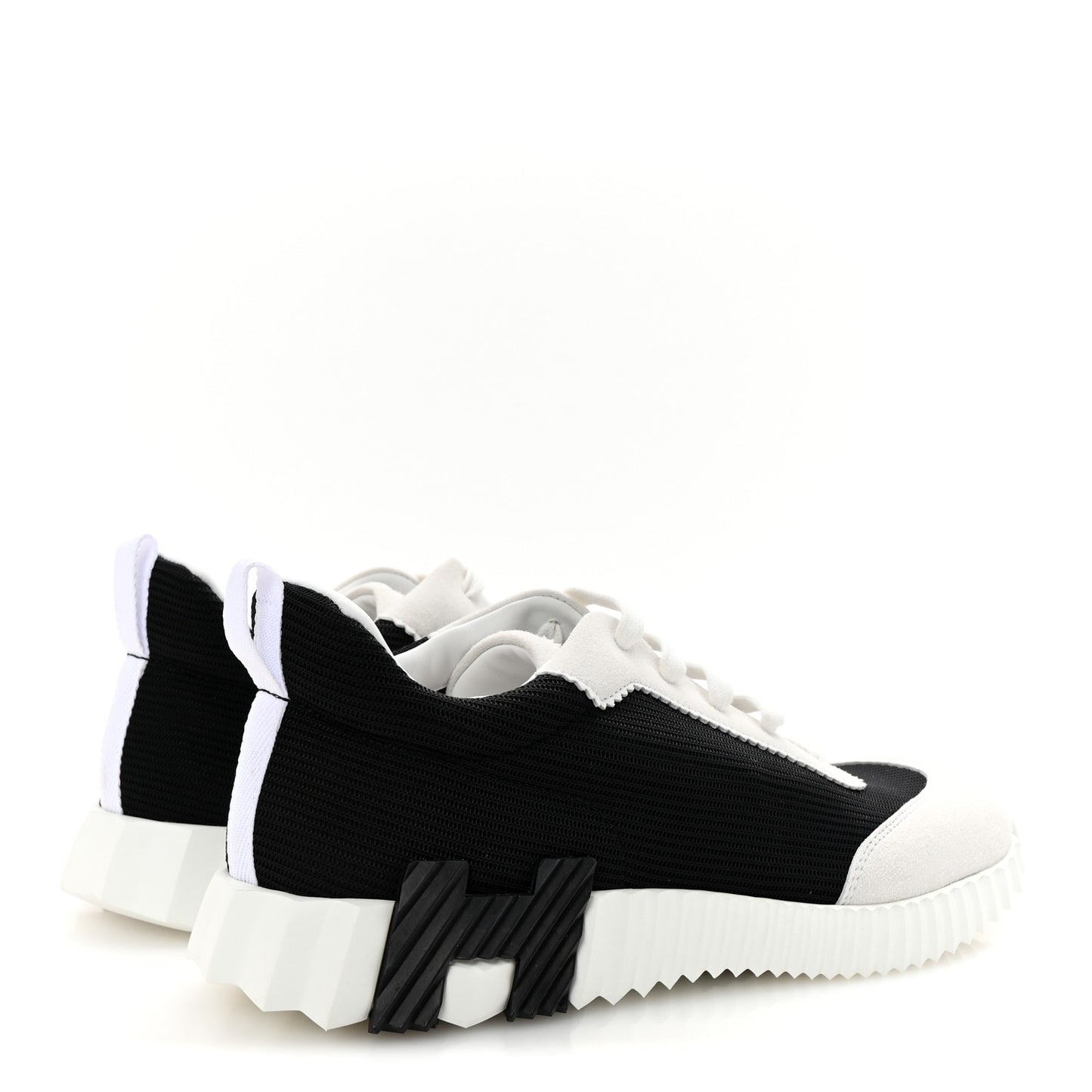 Ripstop Fabric Suede Mens Bouncing Sneakers 42.5 Black White