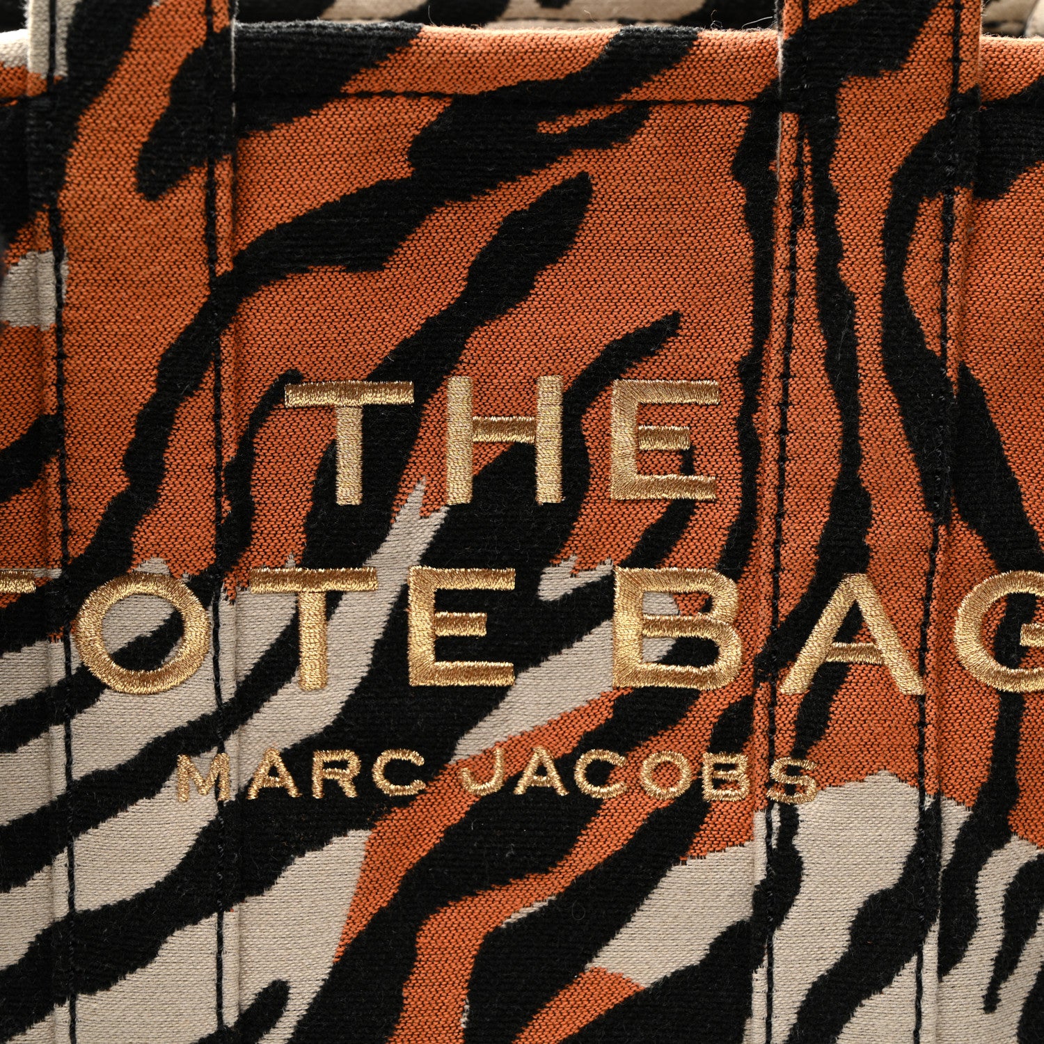 Marc Jacobs Cotton Canvas Zebra Tiger Print Mini The Traveler Tote Bag 8 of 11