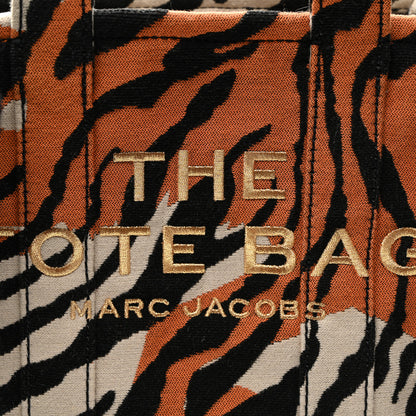 Marc Jacobs Cotton Canvas Zebra Tiger Print Mini The Traveler Tote Bag 8 of 11