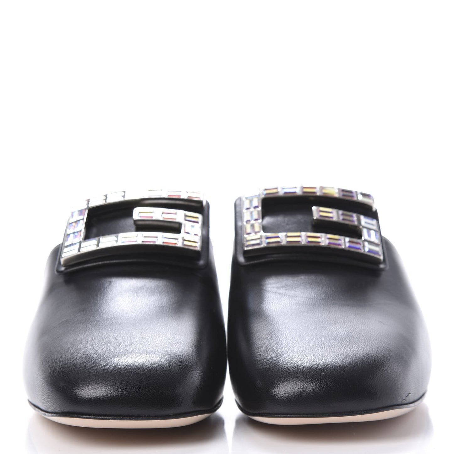 Malaga Kid Crystal Square G Madelyn Mules 42 Black