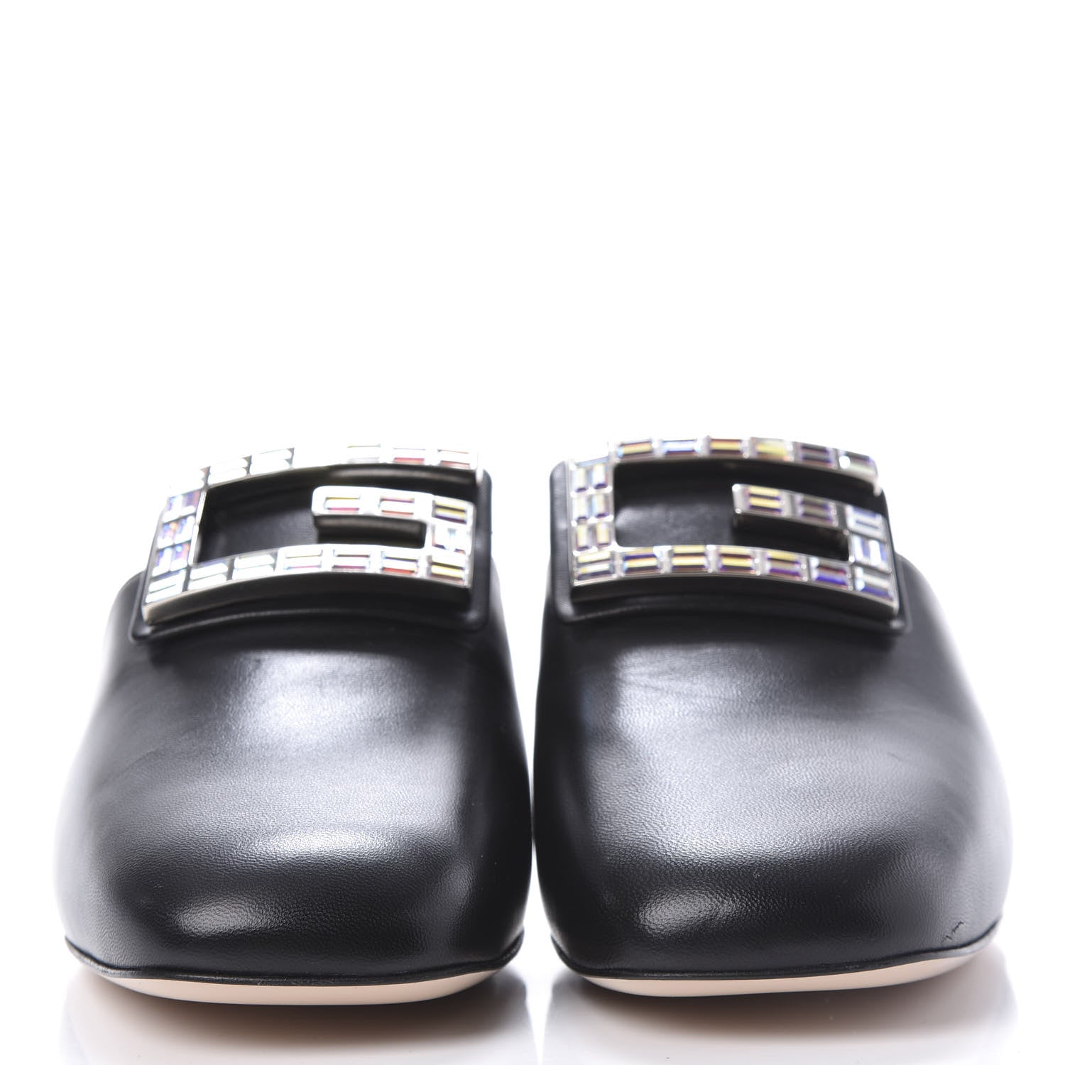 Gucci Malaga Kid Crystal Square G Madelyn Mules 42 Black 2 of 10