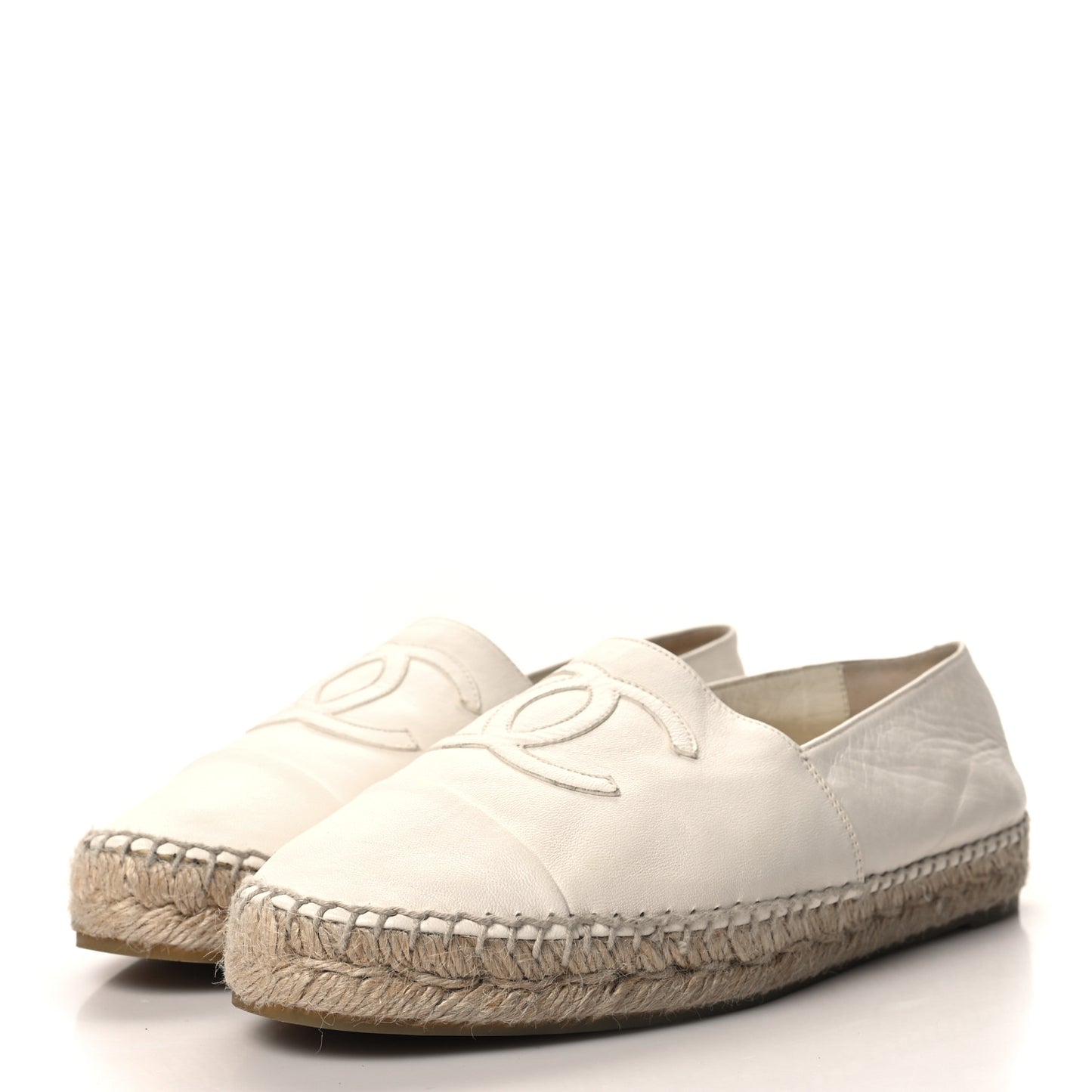 Lambskin CC Espadrilles 39 White