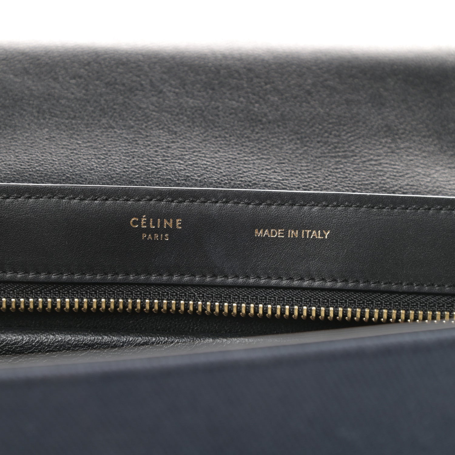 Celine Smooth Calfskin Linen Small Tri-Color Trapeze Black Navy Blue 6 of 17