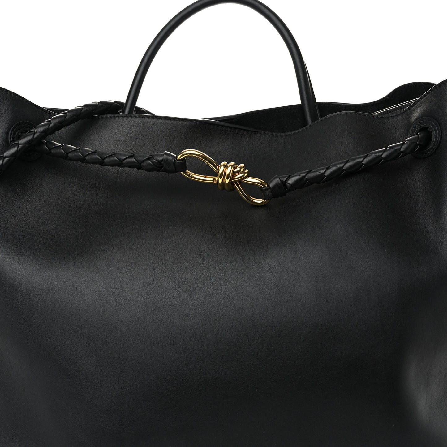 Silky Calfskin Large Andiamo Shoulder Bag Black