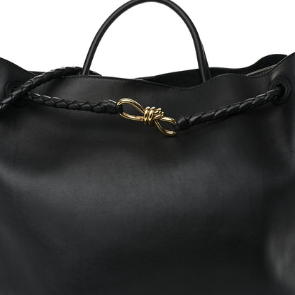 Bottega Veneta Silky Calfskin Large Andiamo Shoulder Bag Black 7 of 9