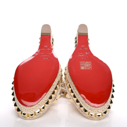 Christian Louboutin Cork Cataclou 140 Wedge Sandals 40 Off White 5 of 7