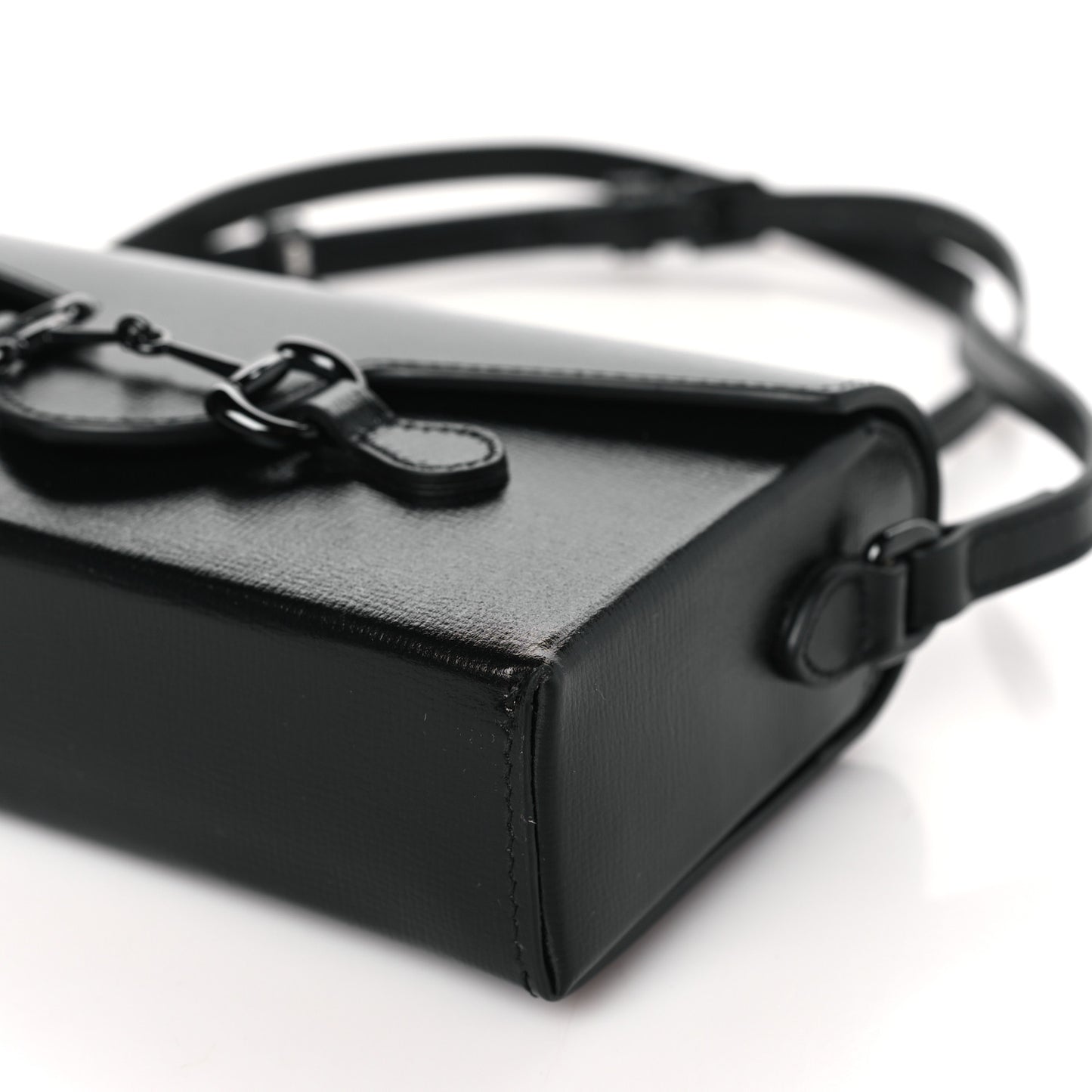 Azalea Calfskin Monochrome Mini Horsebit 1955 Shoulder Bag Black