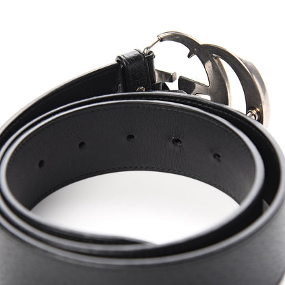 Gucci Textured Dollar Calfskin Nickel Double G 40mm Belt 85 34 Black 3 of 6