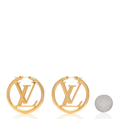 Louis Vuitton Metal Louise Hoop Earrings Gold 2 of 4