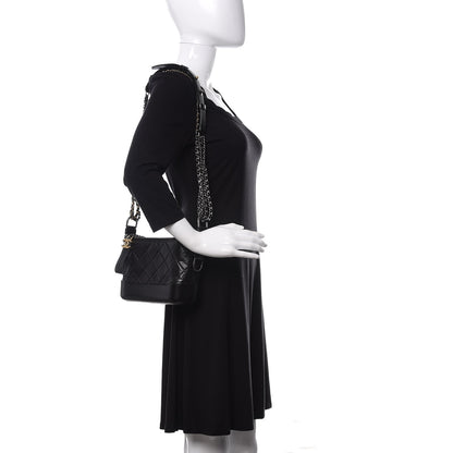 Chanel Aged Calfskin Quilted Small Gabrielle Hobo Black 2 of 11