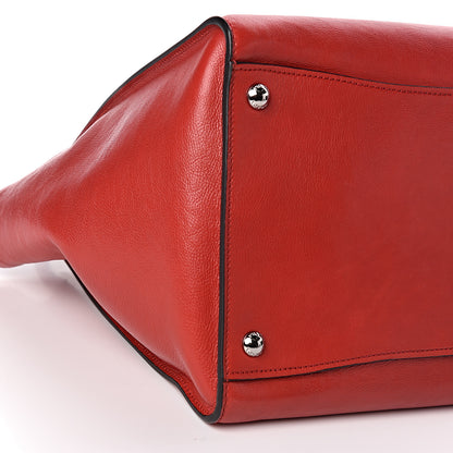 Prada Glace Calfskin Twin Pocket Tote Fuoco 9 of 11