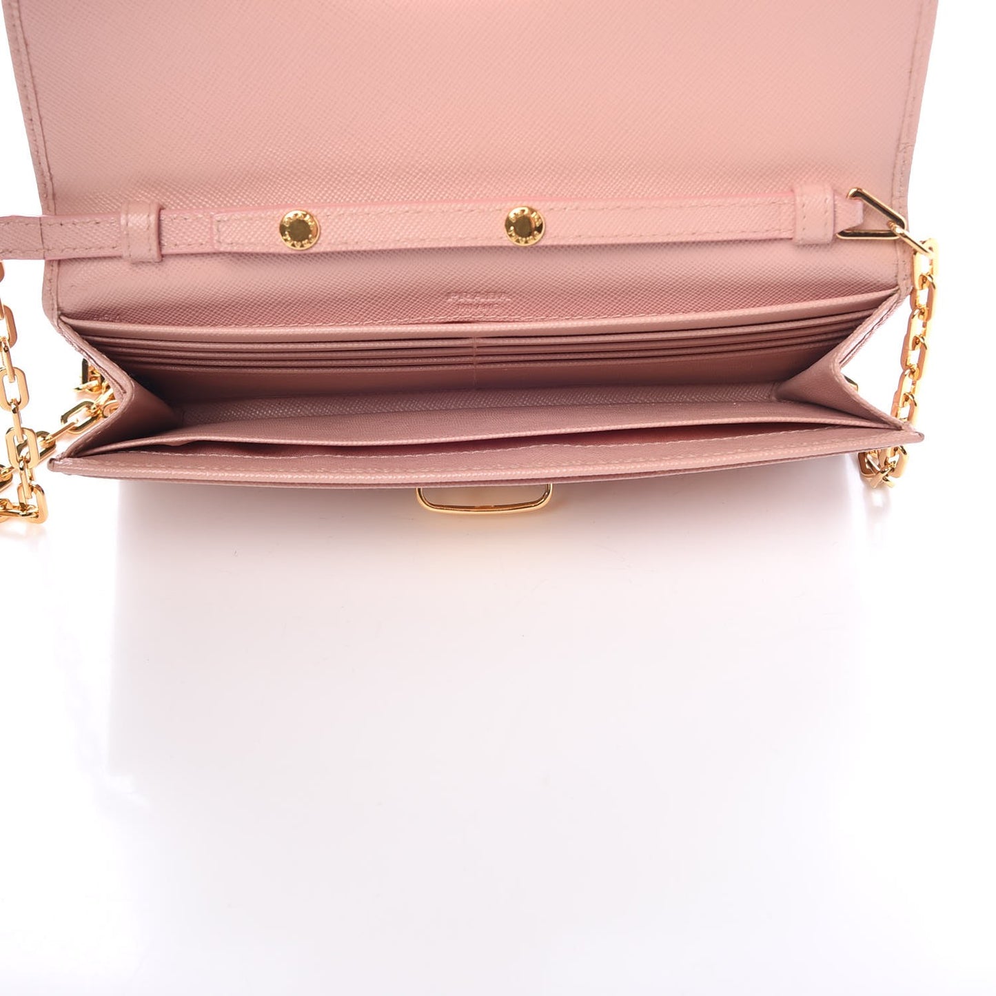 Saffiano Lux Detachable Chain Clutch Wallet Peonia