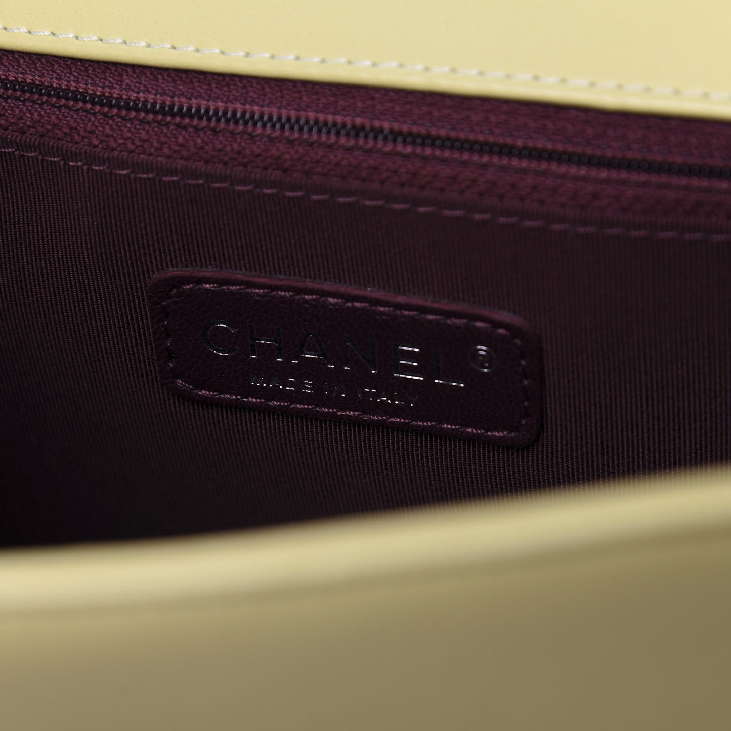 Wrinkled Lambskin Chevron New Medium Boy Flap Yellow