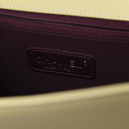 Chanel Wrinkled Lambskin Chevron New Medium Boy Flap Yellow 5 of 9