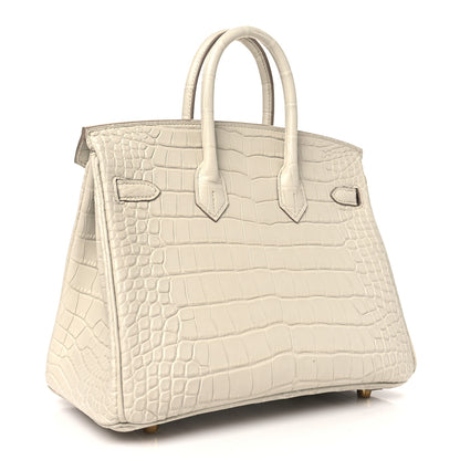 Hermes Matte Alligator Birkin 25 Beton 3 of 12