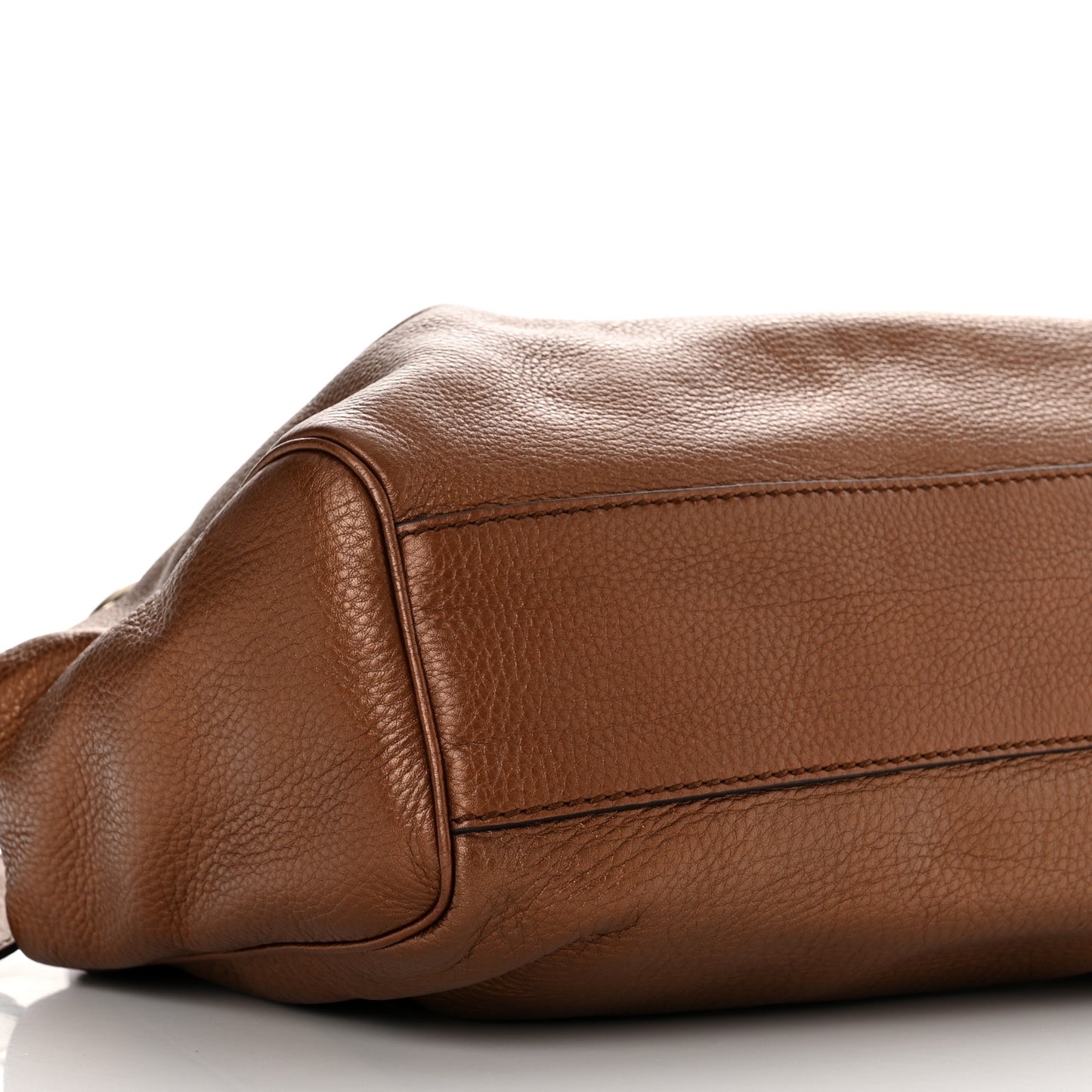 Metallic Calfskin Medium Sukey Tote Brown