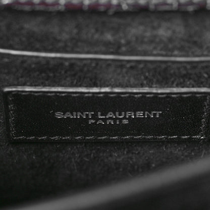 Saint Laurent Calfskin Crocodile Embossed Medium Monogram Sunset Black 6 of 9
