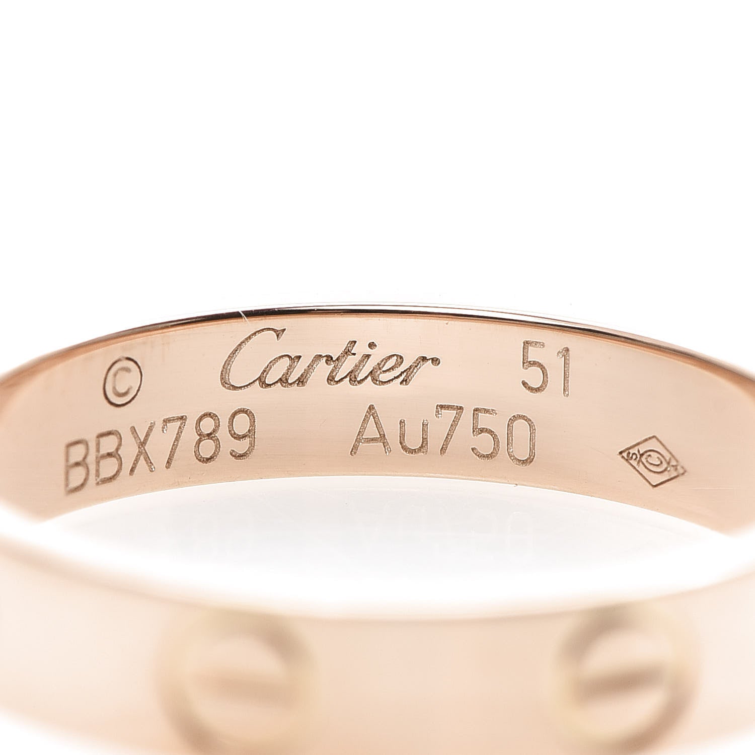 Cartier 18K Pink Gold 3.5mm LOVE Wedding Band Ring 51 5.75 4 of 5