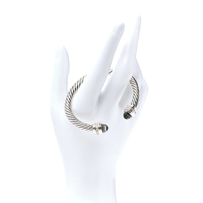 David Yurman Sterling Silver Diamond Prasiolite 7mm Cable Classics Bracelet 2 of 6