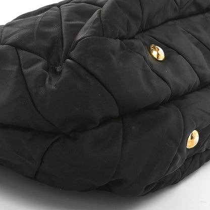 Prada Tessuto Nylon Chevron Quilted Tote Black 8 of 9