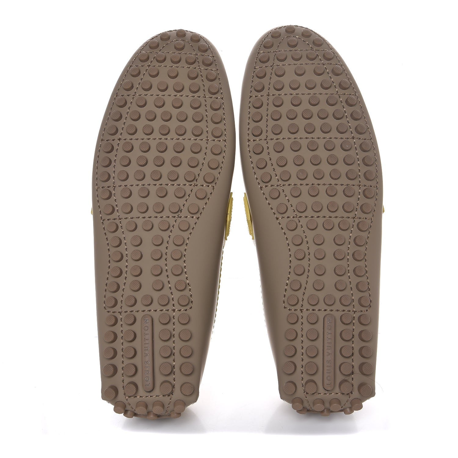 Louis Vuitton Rubber Mens Hockenheim Mocassins 6 Beige Yellow 5 of 9
