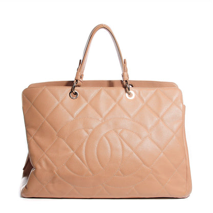 Chanel Soft Caviar Quilted Large CC Timeless Tote Beige 1 of 7