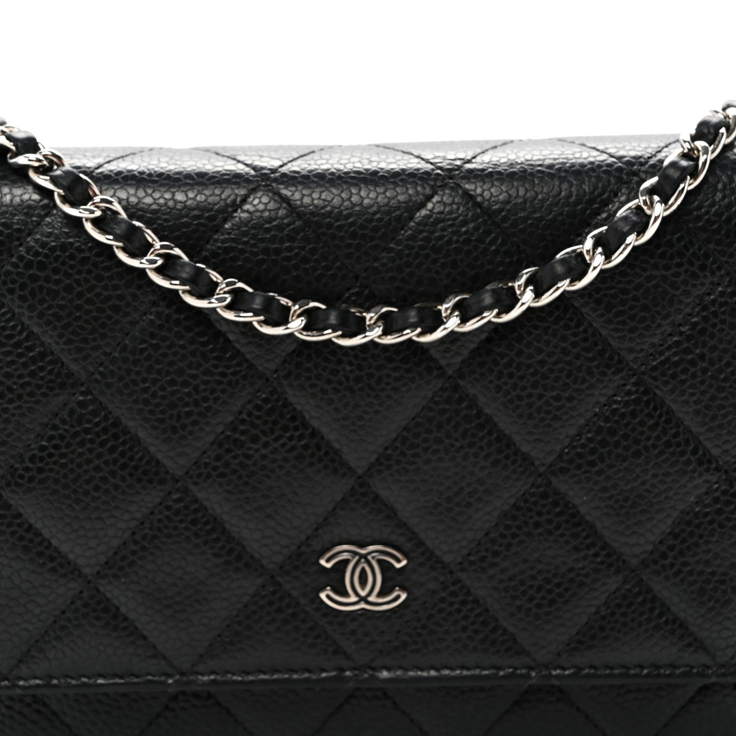 Caviar Quilted Wallet On Chain WOC Black